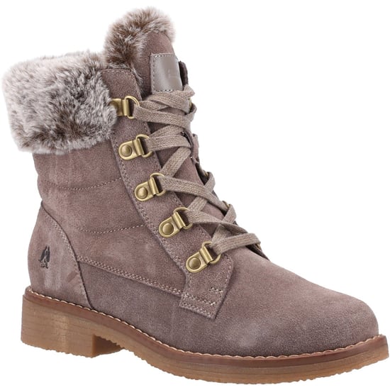 Hush Puppies Florence Leren Damesschoenen In Taupekleurige Boots - Image 1