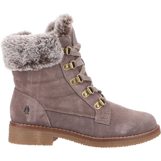 Hush Puppies Florence Leren Damesschoenen In Taupekleurige Boots - Image 4