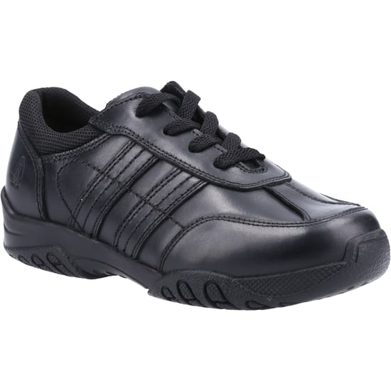 Hush Puppies Jezza 2 Senior Leren Zwarte Veterschoenen Voor Jongens - Image 1
