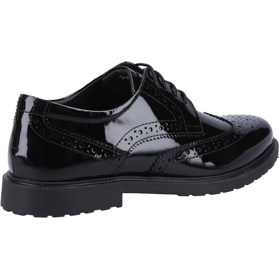 Hush Puppies Verity Leren Damesschoenen Met Lakleren Zwarte Brogues. - Image 2