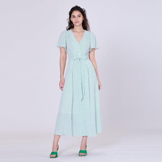 Polka stip flard shirt-jurk - Image 1