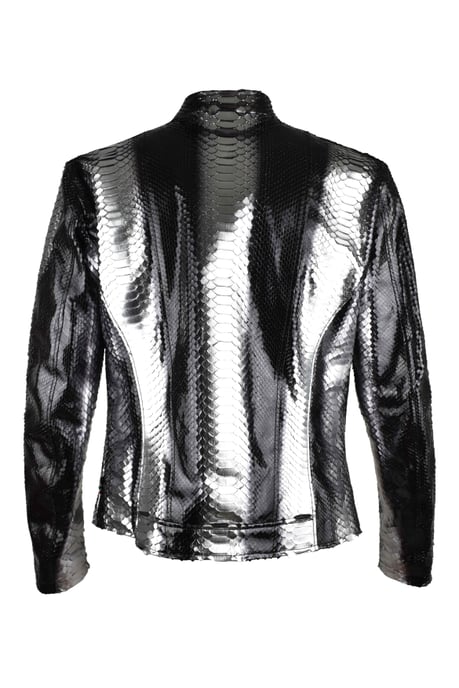 Philipp Plein Leren jas Zilver - Image 2