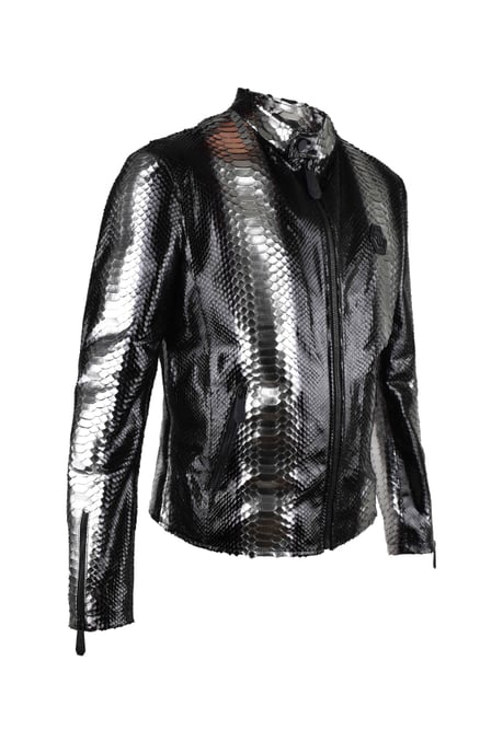 Philipp Plein Leren jas Zilver - Image 5
