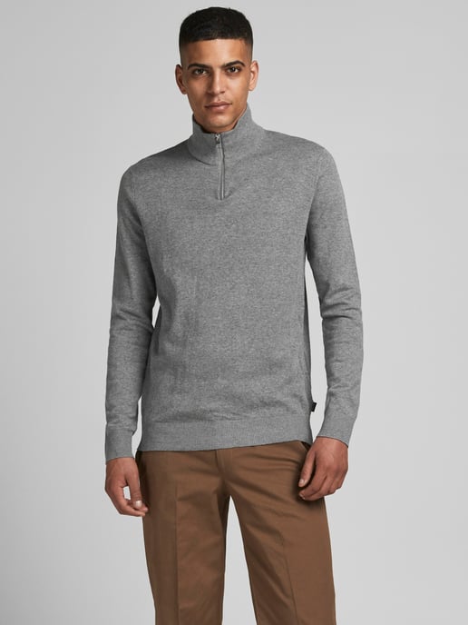 Jack & Jones Trui Emil Knit Half Zip  Grijs - Image 2
