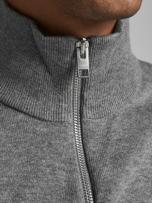 Jack & Jones Trui Emil Knit Half Zip  Grijs - Image 4