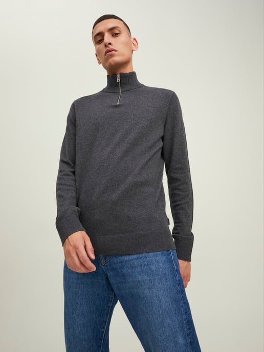 Jack & Jones Trui Emil Knit Half Zip  Grijs - Image 2