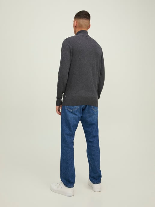 Jack & Jones Trui Emil Knit Half Zip  Grijs - Image 3
