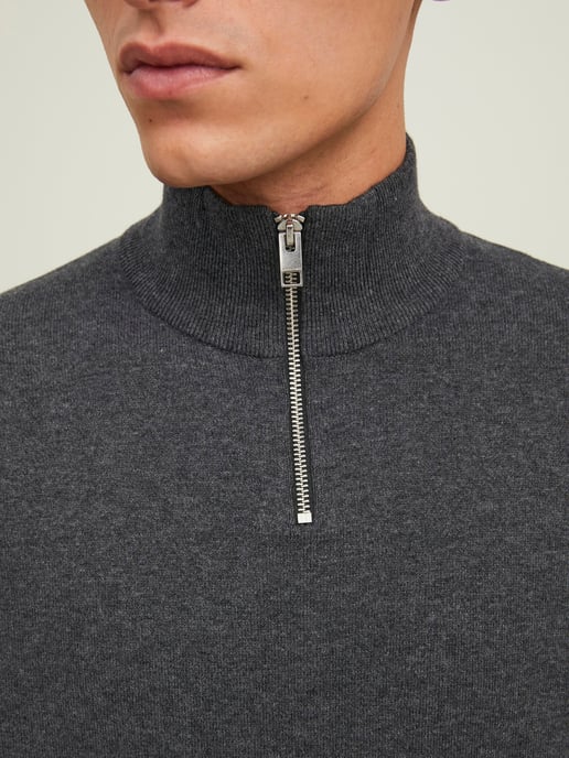 Jack & Jones Trui Emil Knit Half Zip  Grijs - Image 4