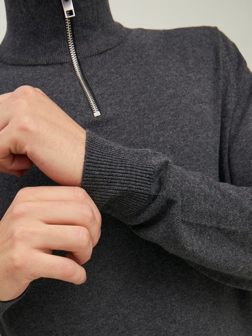 Jack & Jones Trui Emil Knit Half Zip  Grijs - Image 5