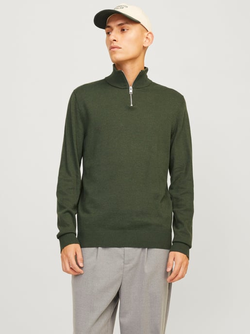 Jack & Jones Trui Emil Knit Half Zip Groen - Image 2