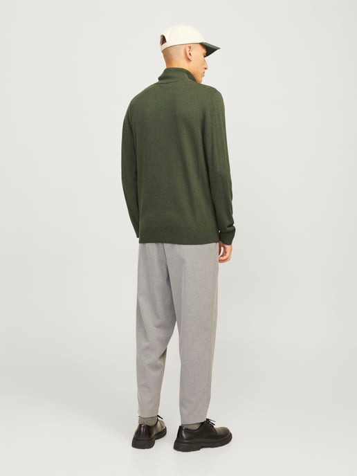 Jack & Jones Trui Emil Knit Half Zip Groen - Image 3