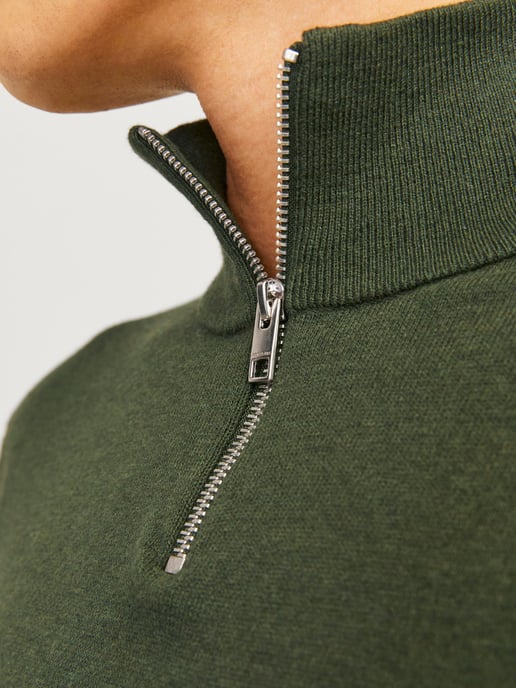 Jack & Jones Trui Emil Knit Half Zip Groen - Image 4