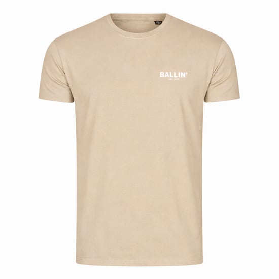 Ballin Est. 2013 Tee SS Backprint Cross Shirt Beige - Image 1
