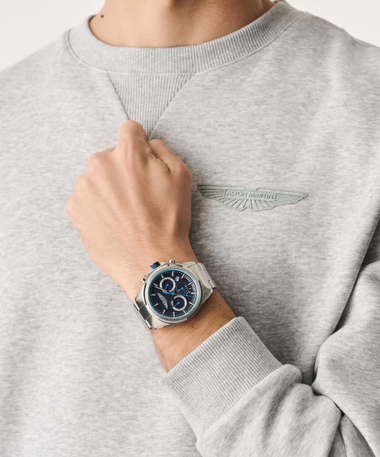 Aston Martin Aml Thrill Hlc W Heren Zilveren Horloge MTRH2S603 - Image 4