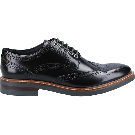 Base London Woburn Excel Heren Brogues Schoenen Zwart - Image 1