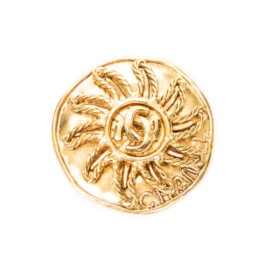 CC Round Sun Brooch Pin Broche - Image 1
