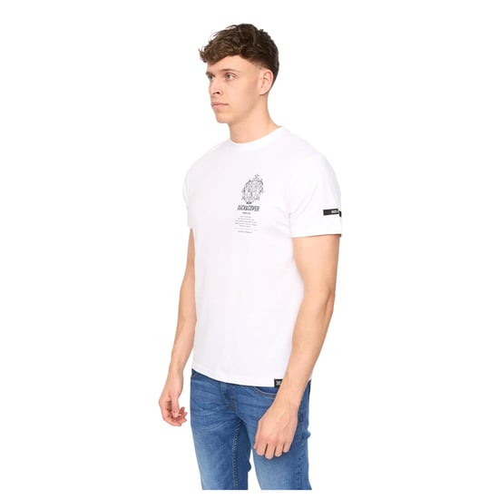 Duck and Cover Heren Stoneham Geborsteld Katoenen T-shirt (Wit) - Image 3