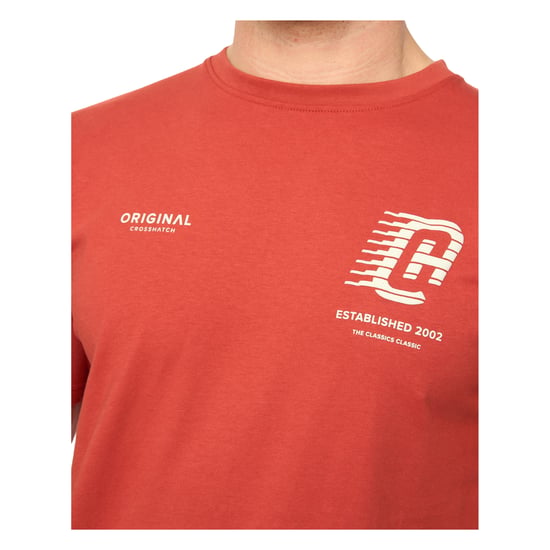 Crosshatch Heren Morville Katoenen T-Shirt (Rood) - Image 2