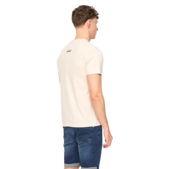Duck and Cover Heren Tatick Geborsteld Katoenen T-Shirt (Licht Steen) - Image 2