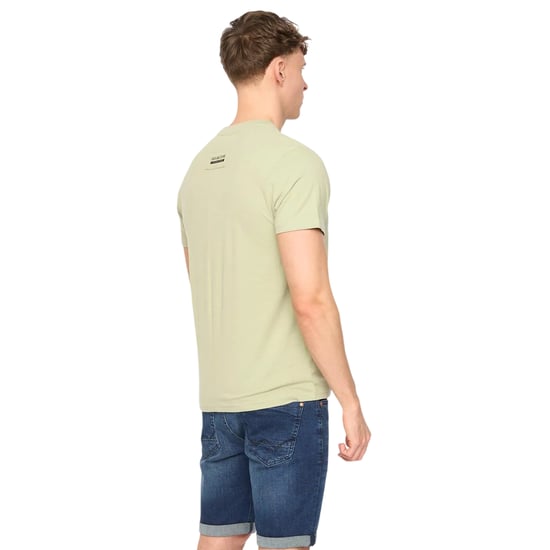 Duck and Cover Heren Tatick Geborsteld Katoenen T-Shirt (Licht Olijf) - Image 2