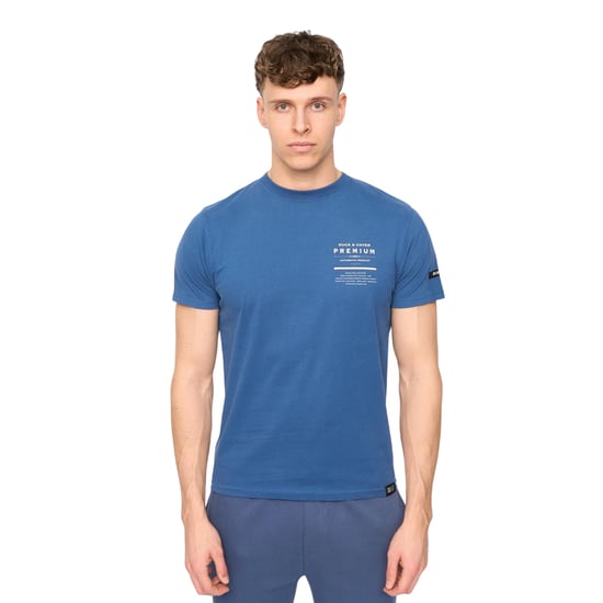 Duck and Cover Mannen Rayland Katoenen T-Shirt (Blauw) - Image 1