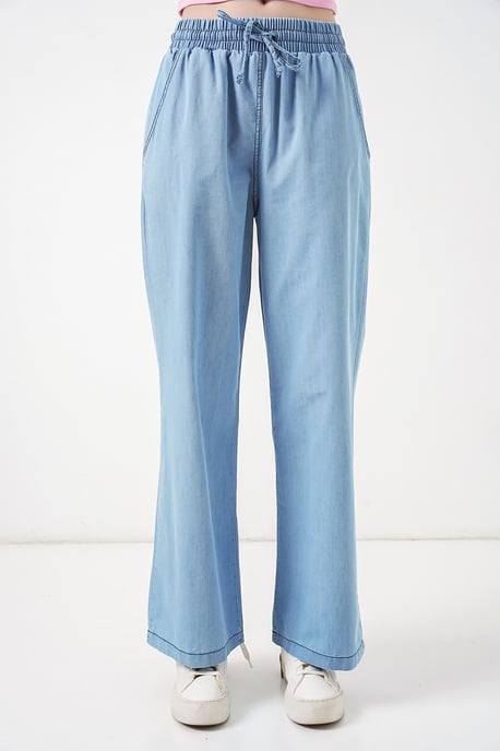 Ontspannen Pas Wijd Beenzijen Jeans met Koordsluiting - Image 2