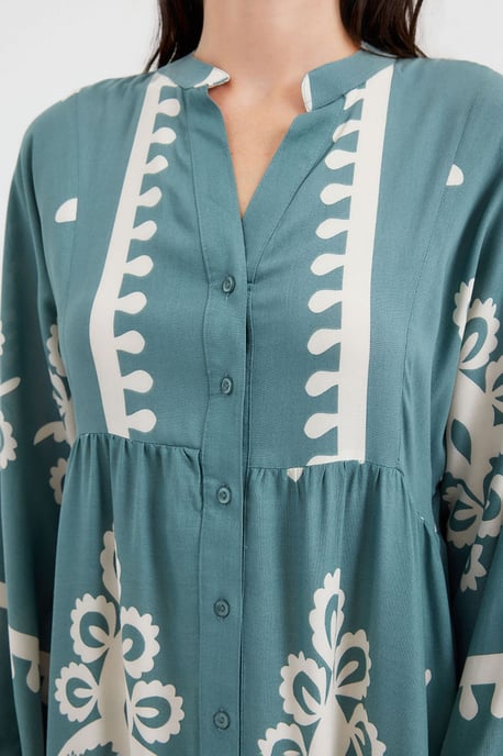 Geprinte V-hals Maxi-jurk - Image 4
