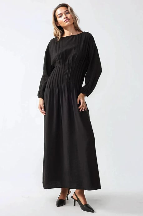 langen mouwen crew neck maxi jurk - Image 1