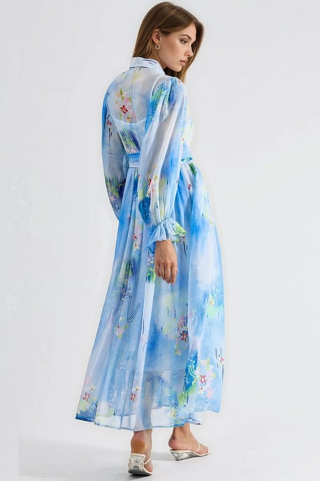 Abstract Patroon Maxi Shirtjurk met Riem - Image 3