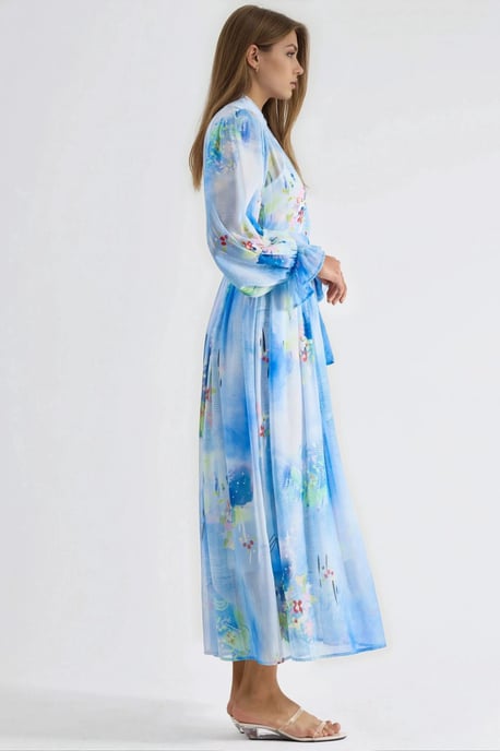 Abstract Patroon Maxi Shirtjurk met Riem - Image 4