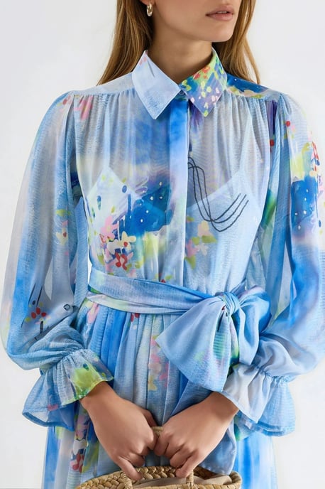 Abstract Patroon Maxi Shirtjurk met Riem - Image 5
