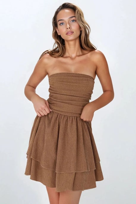 Strapless Gelaagd Mini-jurk - Image 3