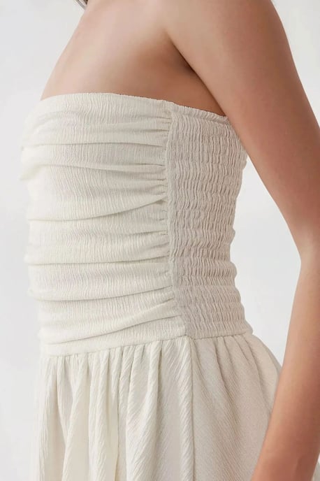 Strapless Textured Ruffle Mini-jurk - Image 6