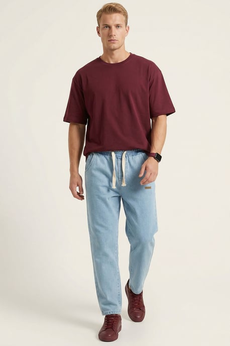 Elastische Taille Denim Broek - Image 1