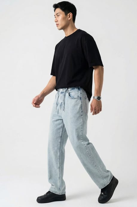Ontspannen Fit Denim Broek - Image 3