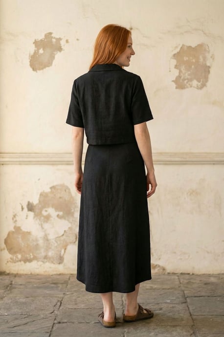 Crop Shirt & Midi Rok Co-Ord Set - Image 2