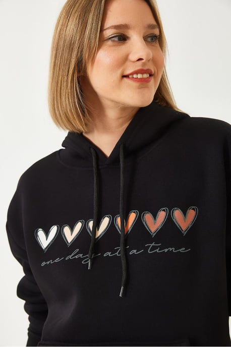 Hooded Katoenen Motto Hoodie met Pocket - Image 3