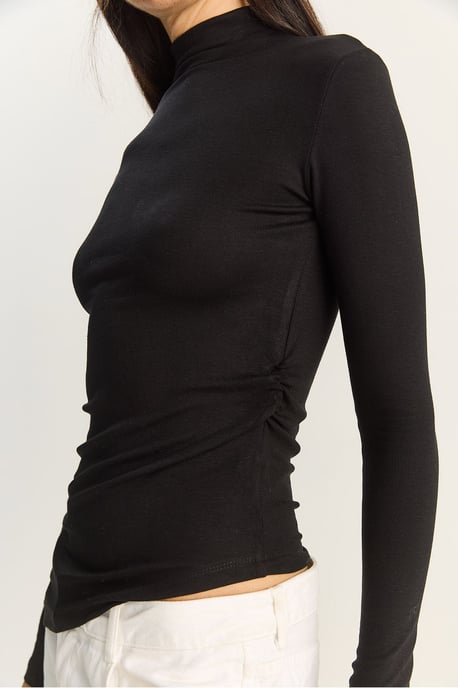 Getailleerde Coltrui Blouse met Lange Mouwen en Rimpeldetail - Image 6