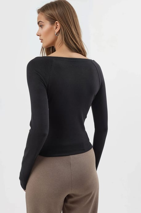 V-hals Langemouw Fitted Blouse - Image 4