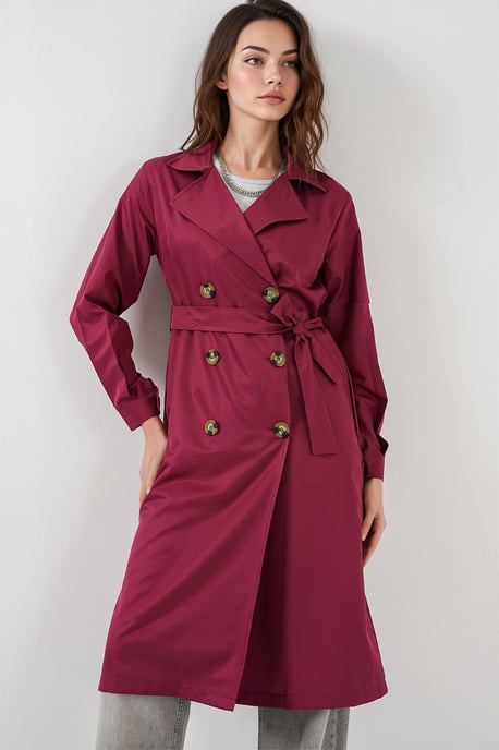Twee rijen knoop lange trenchcoat - Image 4