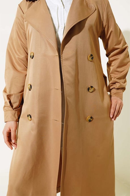 Dubbelbreasted Lange Trenchcoat - Image 3