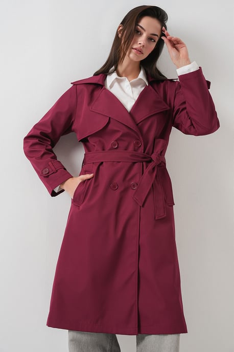 Dubbelzijdige Lange Trenchcoat - Image 1