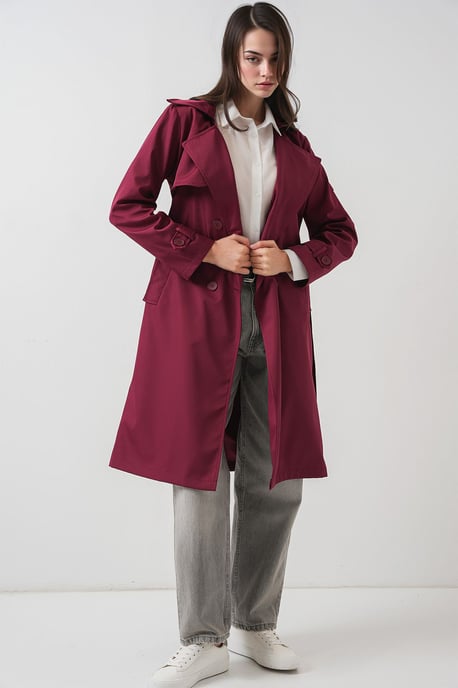 Dubbelzijdige Lange Trenchcoat - Image 2