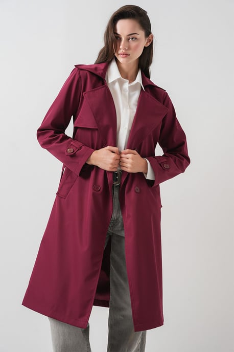 Dubbelzijdige Lange Trenchcoat - Image 3
