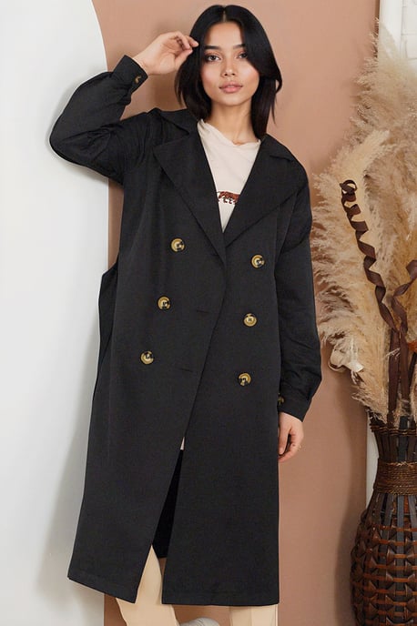 Dubbelgeknoopt Lange Trenchcoat - Image 2