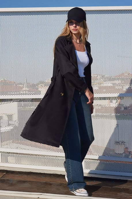 Dubbelbreasted Lange Trenchcoat - Image 1