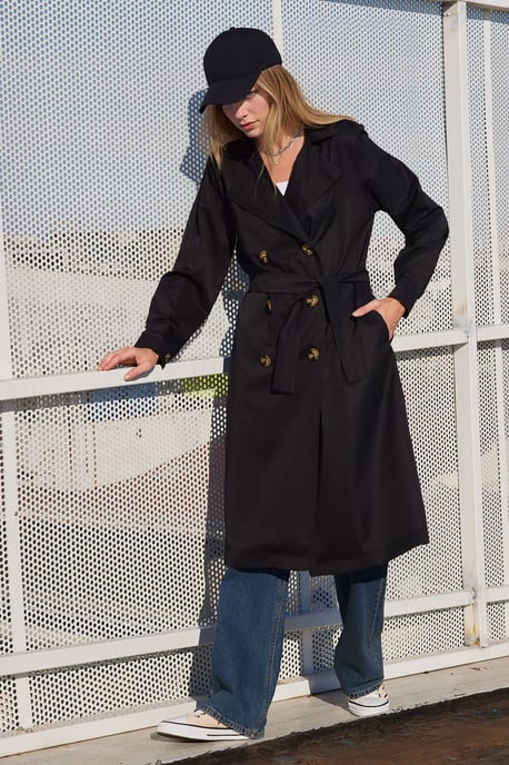 Dubbelbreasted Lange Trenchcoat - Image 2