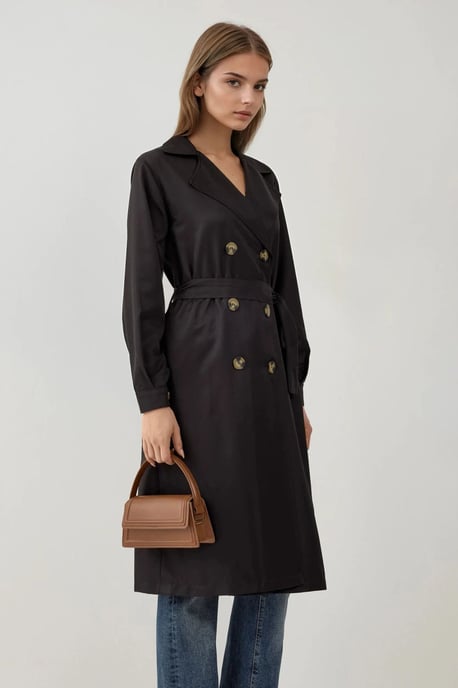 Dubbelbreasted Lange Trenchcoat - Image 3