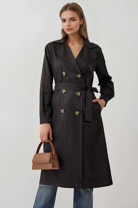 Dubbelbreasted Lange Trenchcoat - Image 4
