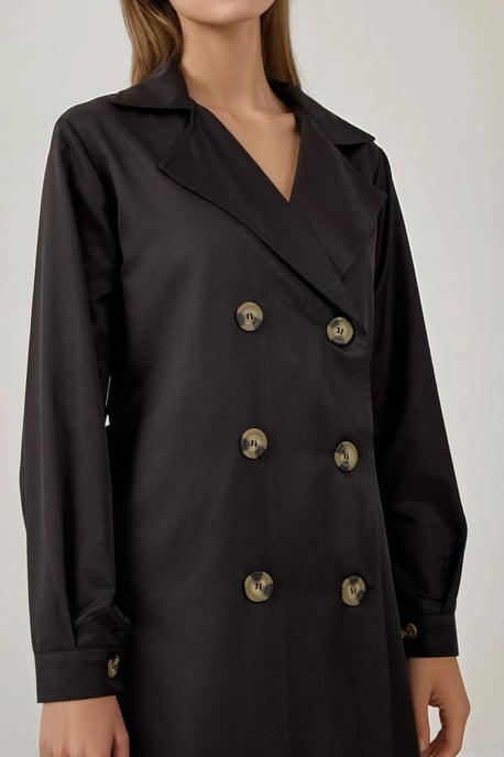 Dubbelbreasted Lange Trenchcoat - Image 6